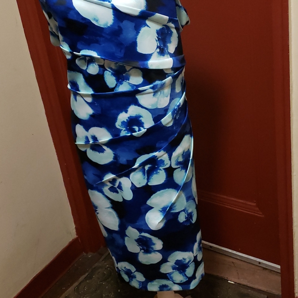Calvin Klein Women Blue & White Dress Size 22W - Picture 12 of 14